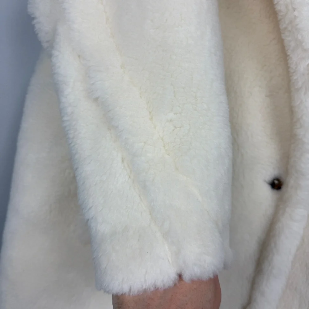 MaxMara TedGirl Alpaca Wool Silk Blend Teddy Icon Double Breasted Coat - Picture 7 of 15